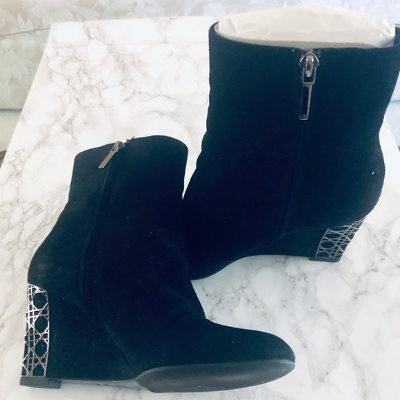 Christian Dior Suede Wedge Booties - Picture 5 of 7